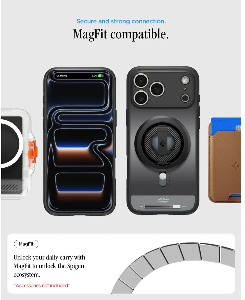 Dėklas SPIGEN case ULTRA HYBRID compatible with MagSafe for IPHONE 17 Pro/18 Pro classic juodas
