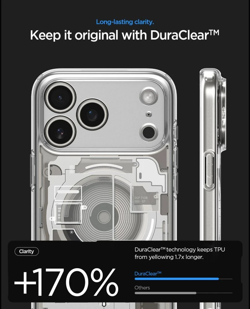Dėklas Spigen Ultra Hybrid MagSafe iPhone 17 Pro Max / 18 Pro Max ZERO ONE NATURAL TITANIUM