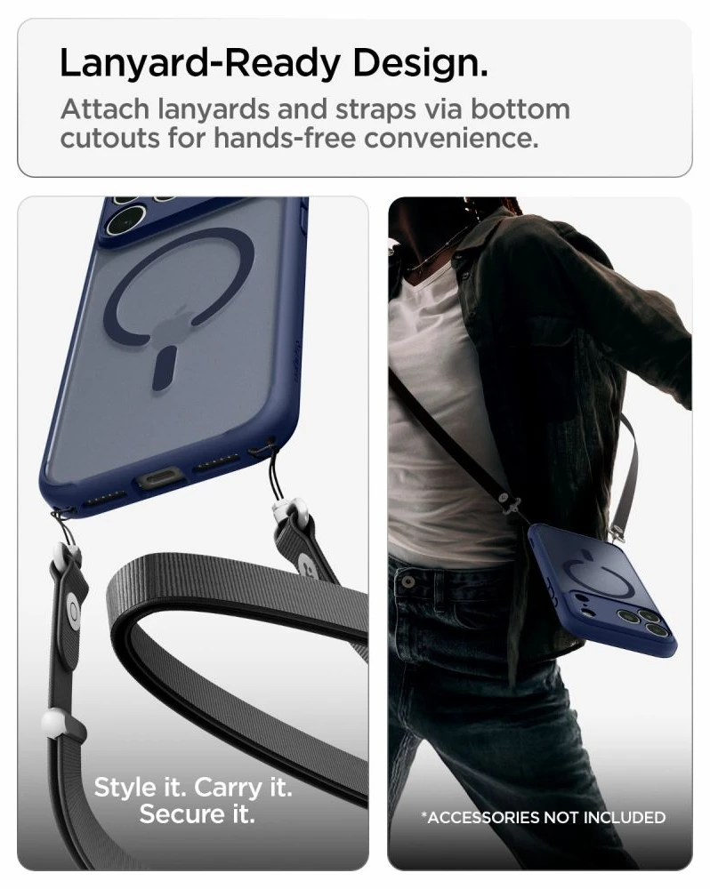 Dėklas Spigen Ultra Hybrid MagSafe iPhone 17 Pro Max / 18 Pro Max MATINIS TAMSIAI MĖLYNAS