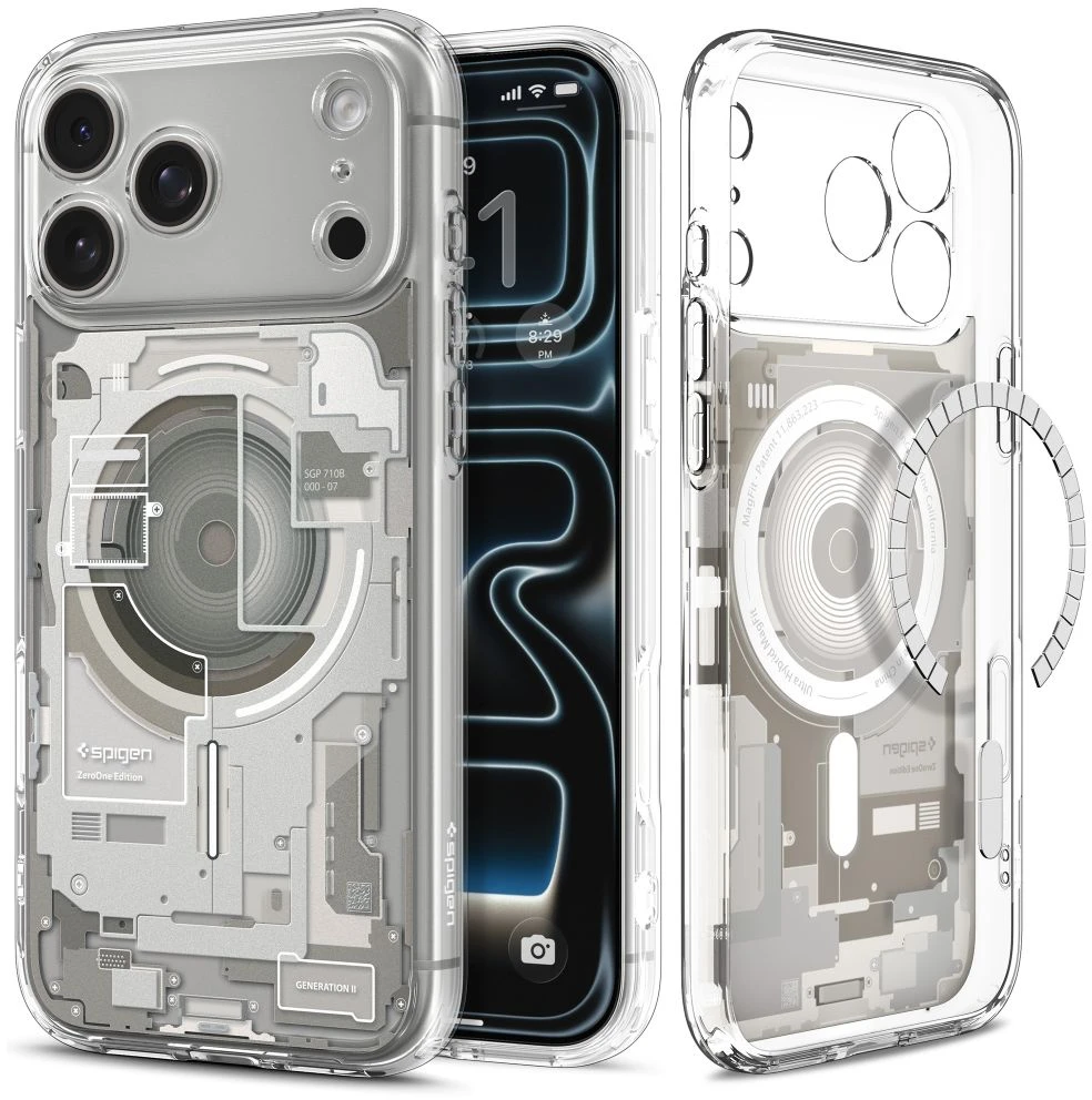 Dėklas Spigen Ultra Hybrid MagSafe iPhone 17 Pro Max / 18 Pro Max ZERO ONE NATURAL TITANIUM