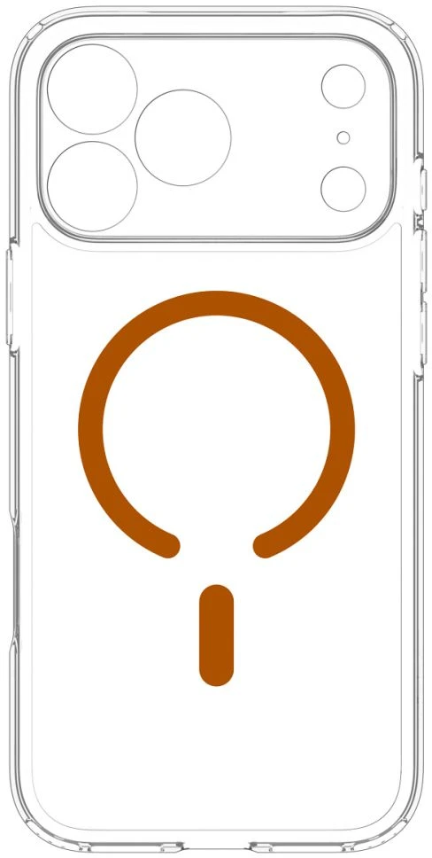 Dėklas Spigen ULTRA HYBRID MagSafe iPhone 17 Pro Max / 18 Pro Max SKAIDRUS/ORANŽINIS
