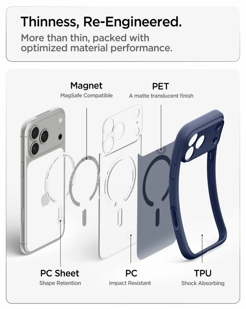 Dėklas Spigen Ultra Hybrid MagSafe iPhone 17 Pro Max / 18 Pro Max MATINIS TAMSIAI MĖLYNAS