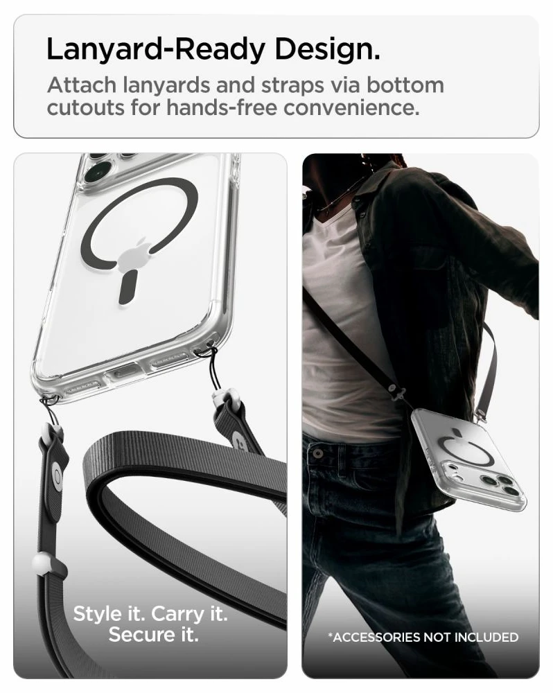 Dėklas Spigen Ultra Hybrid MagSafe iPhone 17 Pro Max / 18 Pro Max SKAIDRUS/GRAFITO