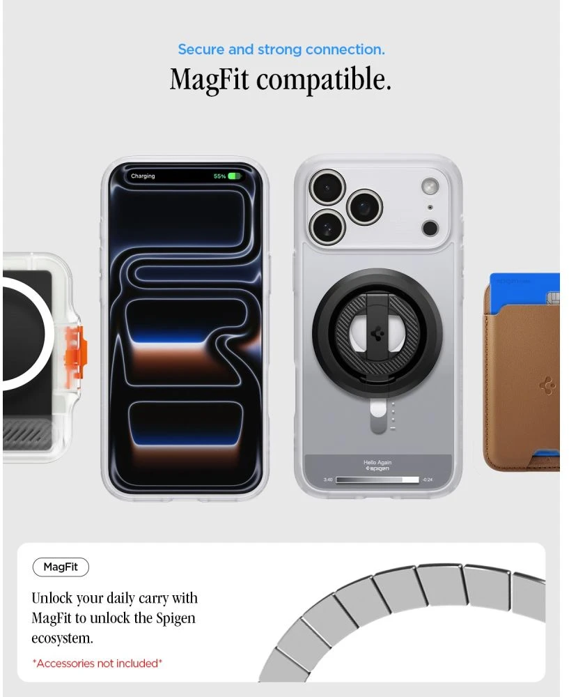 Dėklas Spigen Ultra Hybrid MagSafe iPhone 17 Pro Max / 18 Pro Max KLASIKINIS SIDABRINIS