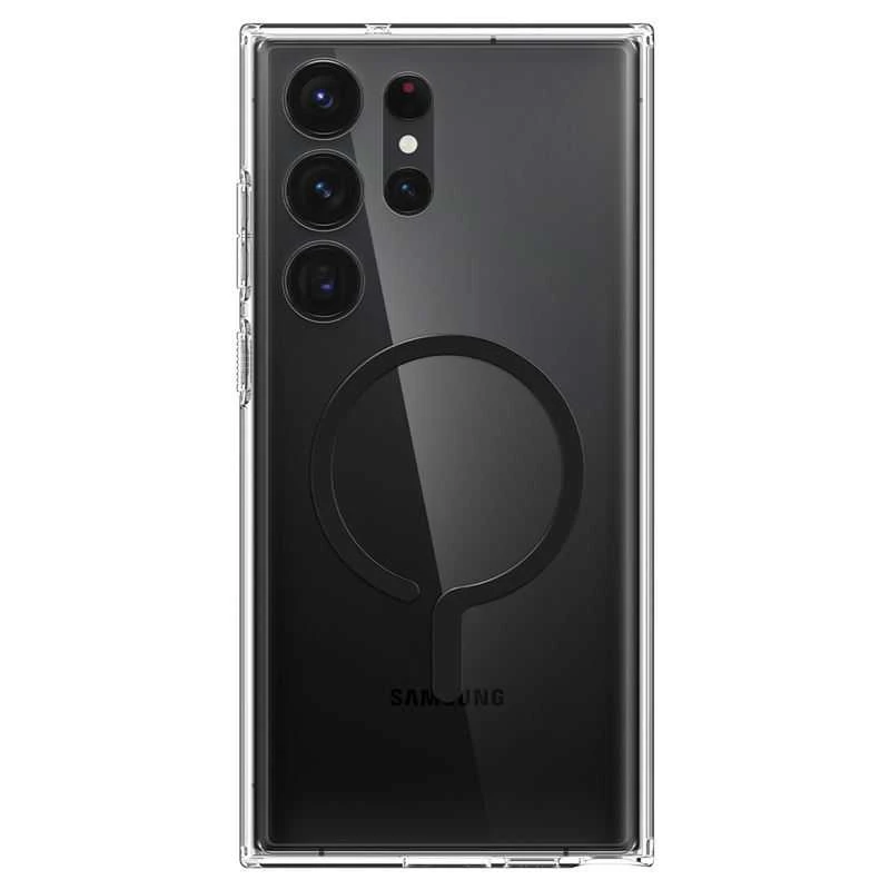 Spigen Ultra Hybrid Metal Ring (MagFit) dėklas skirtas Samsung Galaxy S23 Ultra, spalva - Juoda