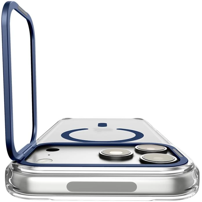 Dėklas Spigen Ultra Hybrid OPTIK S MagSafe iPhone 17 Pro Max / 18 Pro Max SKAIDRUS/TAMSIAI MĖLYNAS