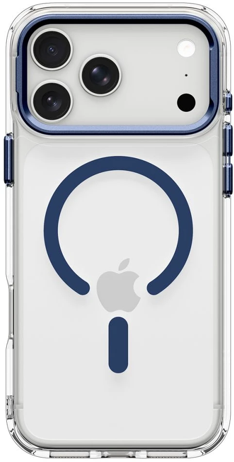 Dėklas Spigen Ultra Hybrid OPTIK S MagSafe iPhone 17 Pro Max / 18 Pro Max SKAIDRUS/TAMSIAI MĖLYNAS