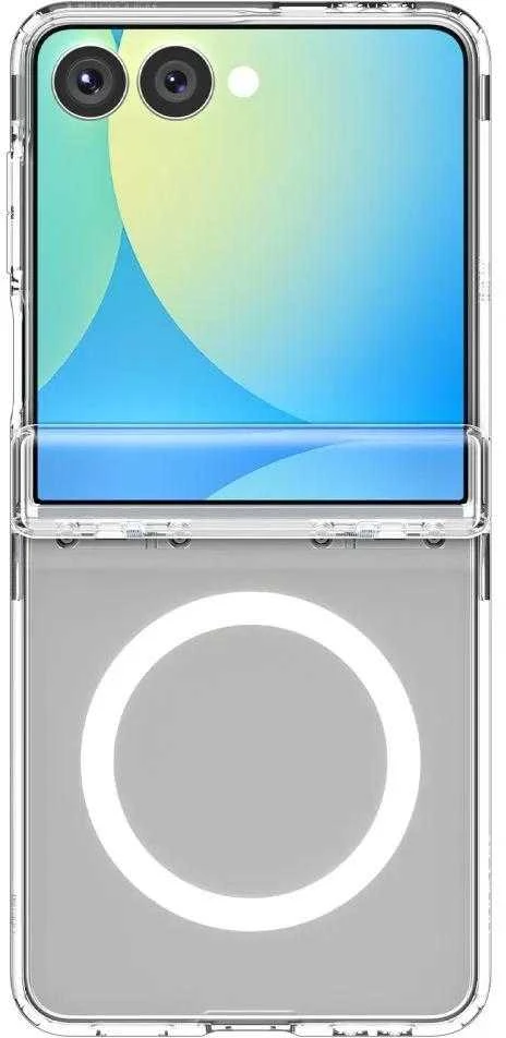 Dėklas „Spigen Ultra Hybrid Pro MagSafe“, skaidrus baltas - „Samsung Galaxy Z Flip7“