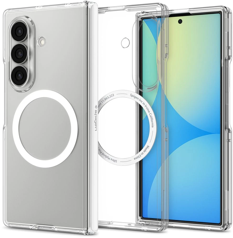 Dėklas SPIGEN ULTRA HYBRID PRO MAGSAFE GALAXY Z FOLD 8 YPAČ SKAIDRUS/Baltas