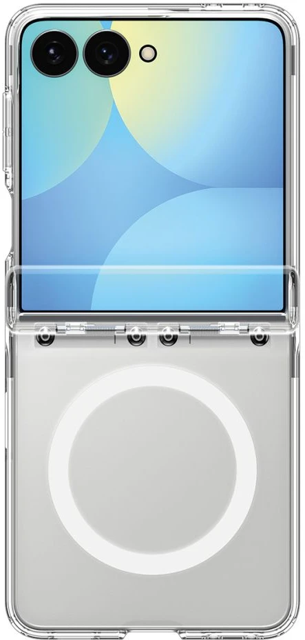 Dėklas SPIGEN ULTRA HYBRID PRO MAGSAFE GALAXY Z FLIP 8 SKAIDRUS/Baltas