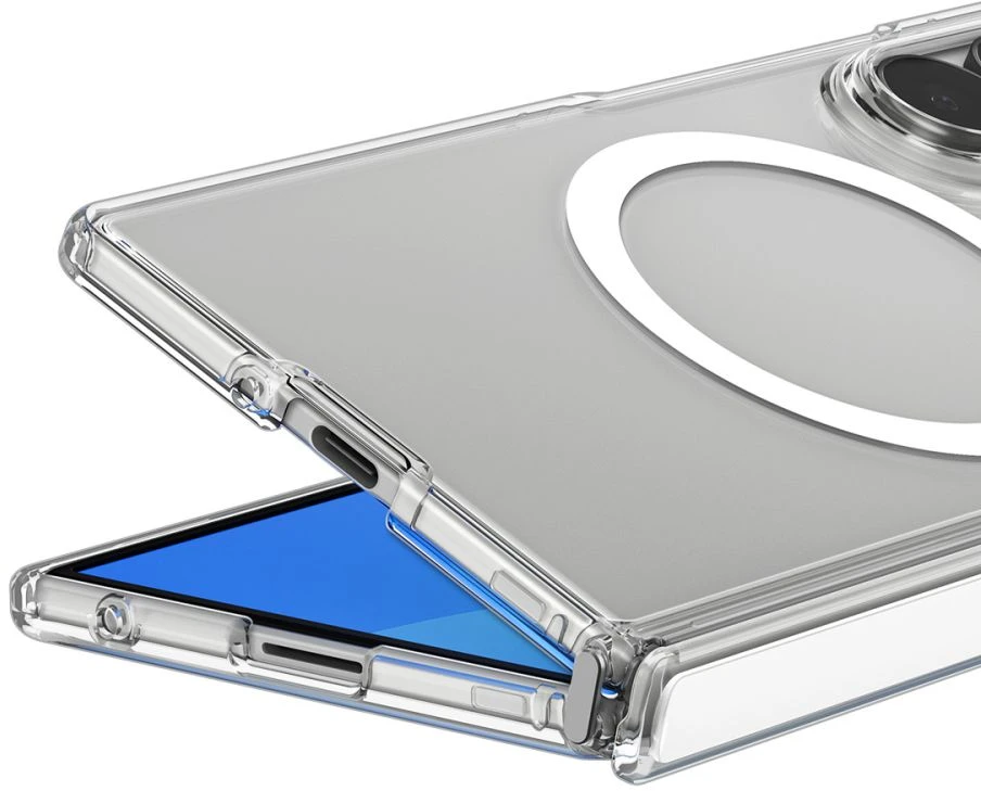 Dėklas SPIGEN ULTRA HYBRID PRO MAGSAFE GALAXY Z FOLD 8 YPAČ SKAIDRUS/Baltas