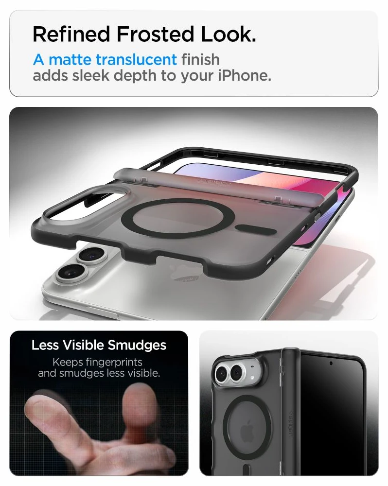 Dėklas Spigen ULTRA HYBRID PRO MagSafe iPhone DUO FROST Juodas