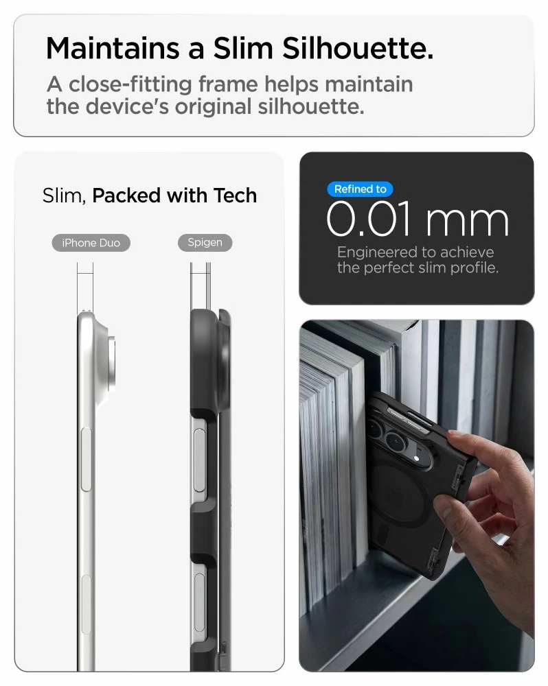 Dėklas Spigen ULTRA HYBRID PRO MagSafe iPhone DUO FROST Juodas