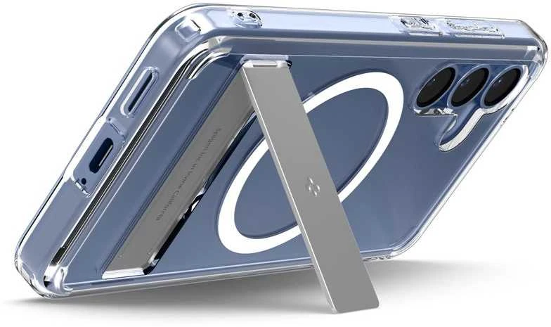 Dėklas Spigen Ultra Hybrid S MagSafe, skaidriai baltas - Samsung Galaxy S25