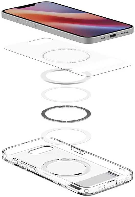Dėklas Spigen Ultra Hybrid S MagSafe, skaidrus baltas - iPhone 16e