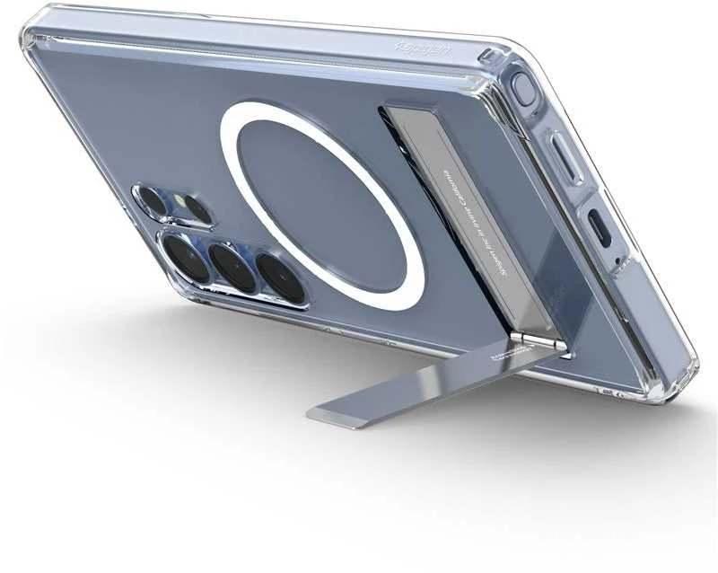 Dėklas Spigen Ultra Hybrid S MagSafe, skaidrus baltas - Samsung Galaxy S25 Ultra
