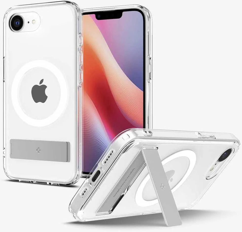 Dėklas Spigen Ultra Hybrid S MagSafe, skaidrus baltas - iPhone 16e