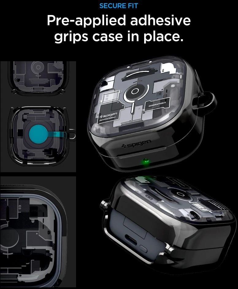 Dėklas Spigen Ultra Hybrid Samsung Galaxy BUDS 4 / 4 PRO ZERO ONE juodos spalvos