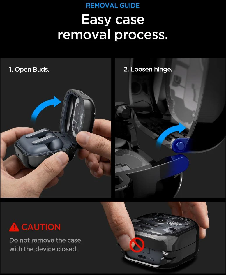 Dėklas Spigen Ultra Hybrid Samsung Galaxy BUDS 4 / 4 PRO ZERO ONE juodos spalvos