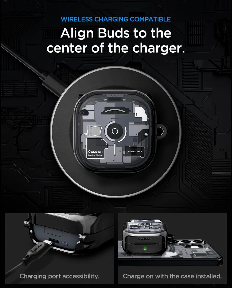 Dėklas Spigen Ultra Hybrid Samsung Galaxy BUDS 4 / 4 PRO ZERO ONE juodos spalvos