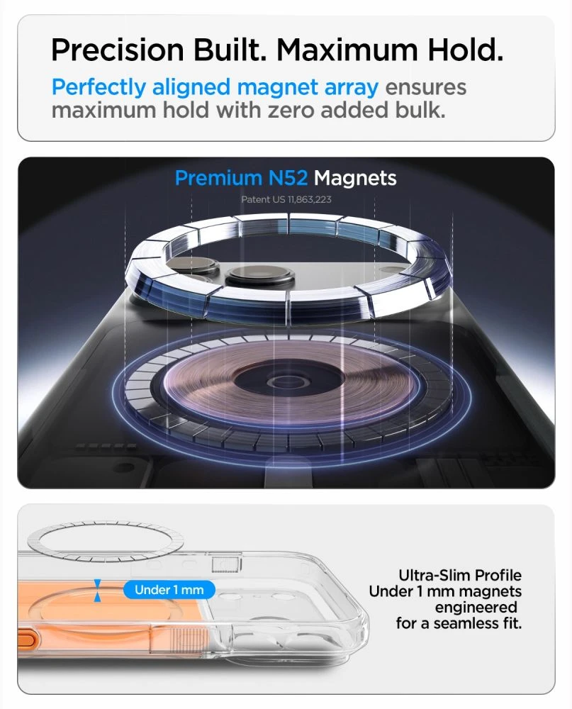 Dėklas Spigen Ultra Hybrid T MagSafe iPhone 17 Pro / 18 Pro BLIZGUS ORANŽINIS