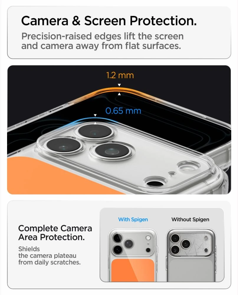 Dėklas Spigen Ultra Hybrid T MagSafe iPhone 17 Pro / 18 Pro BLIZGUS ORANŽINIS