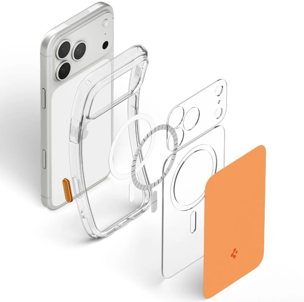 Dėklas Spigen Ultra Hybrid T MagSafe iPhone 17 Pro / 18 Pro BLIZGUS ORANŽINIS