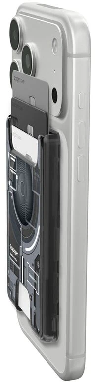 Dėklas Spigen Ultra Hybrid Wallet MagSafe, zero one juodas