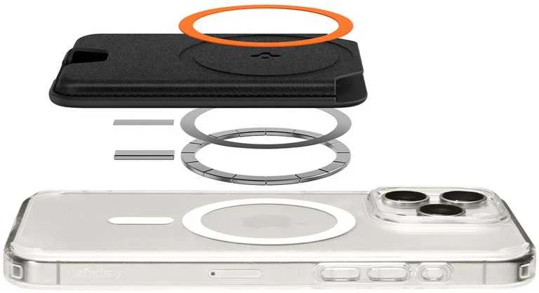 Dėklas Spigen Valentinus MagSafe Wallet 3 Card, juodas
