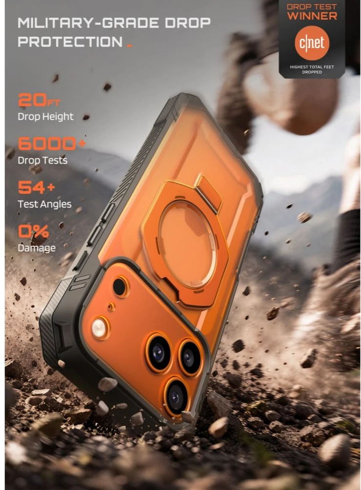 Dėklas SupCase GRIP Pro MAG MagSafe iPhone 17 Pro / 18 Pro KORALINIS