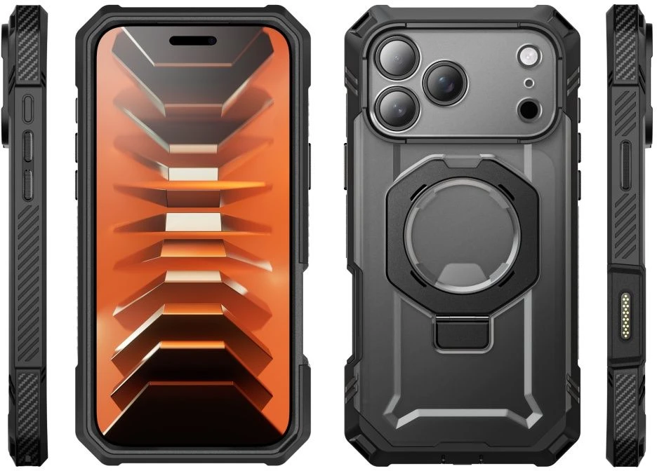Dėklas SupCase GRIP Pro MAG MagSafe iPhone 17 Pro Max / 18 Pro Max Juodas
