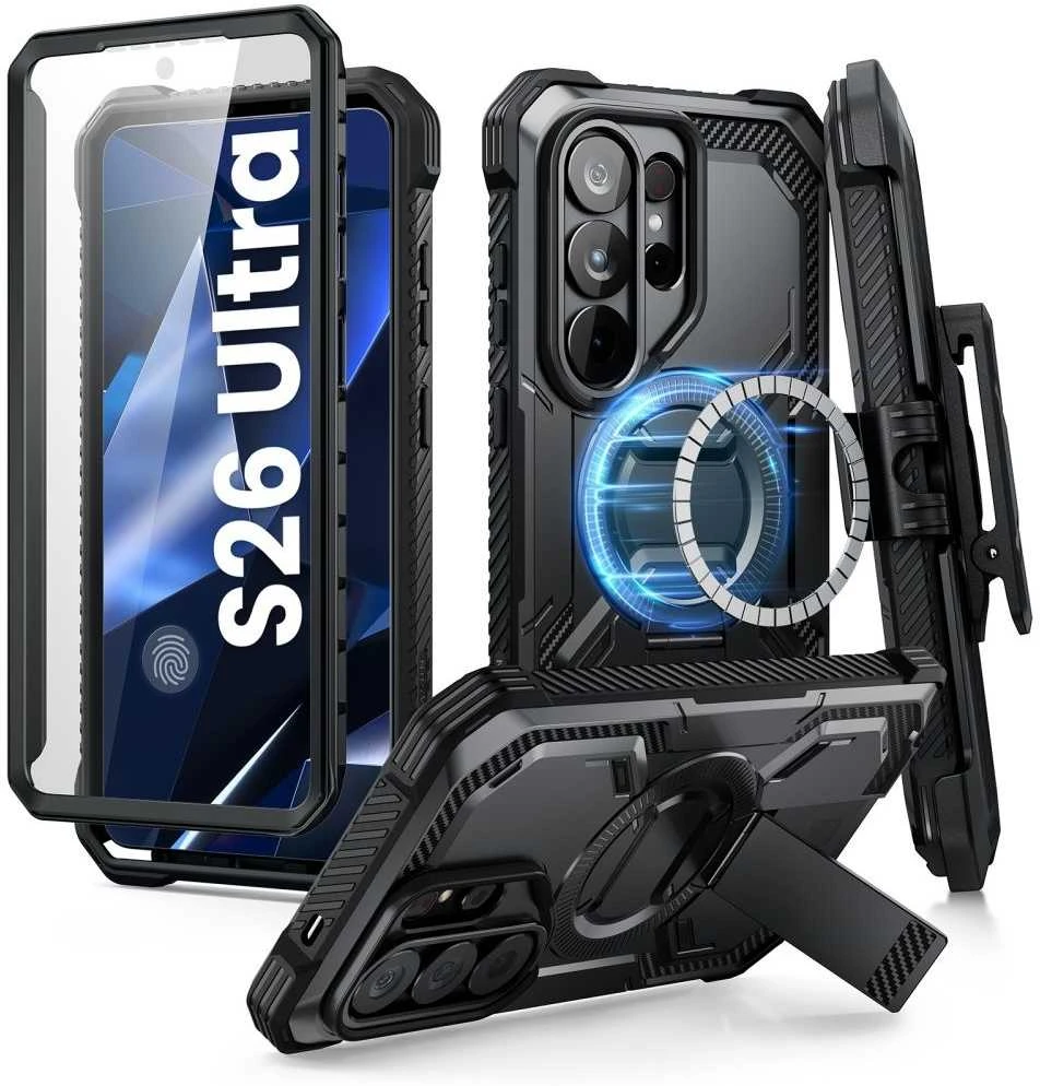 Dėklas SupCase IBLSN ArmorBox Clip Mag MagSafe Samsung Galaxy S26 Ultra juodos spalvos