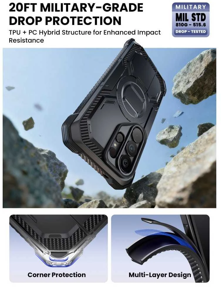 Dėklas SupCase IBLSN ArmorBox Clip Mag MagSafe Samsung Galaxy S26 Ultra juodos spalvos