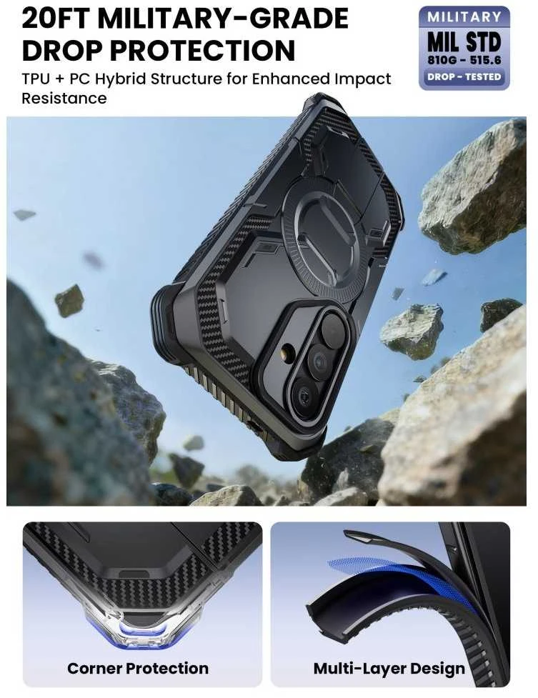Dėklas SupCase IBLSN ArmorBox Mag MagSafe Samsung Galaxy S26 juodos spalvos