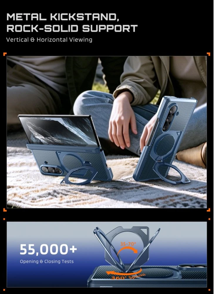 Dėklas SUPCASE UB AERO MAGSAFE 2-DALIŲ RINKINYS GALAXY Z FOLD 8 ULTRA ARAMID Mėlynas