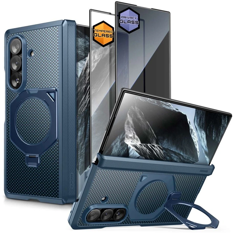Dėklas SUPCASE UB AERO MAGSAFE 2-DALIŲ RINKINYS GALAXY Z FOLD 8 ULTRA ARAMID Mėlynas