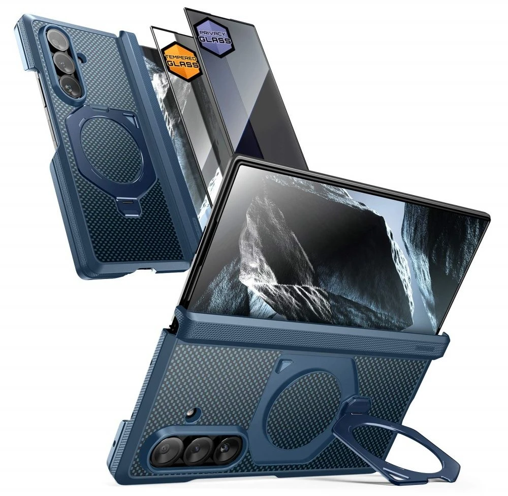 Dėklas SUPCASE UB AERO MAGSAFE 2-DALIŲ RINKINYS GALAXY Z FOLD 8 ULTRA ARAMID Mėlynas