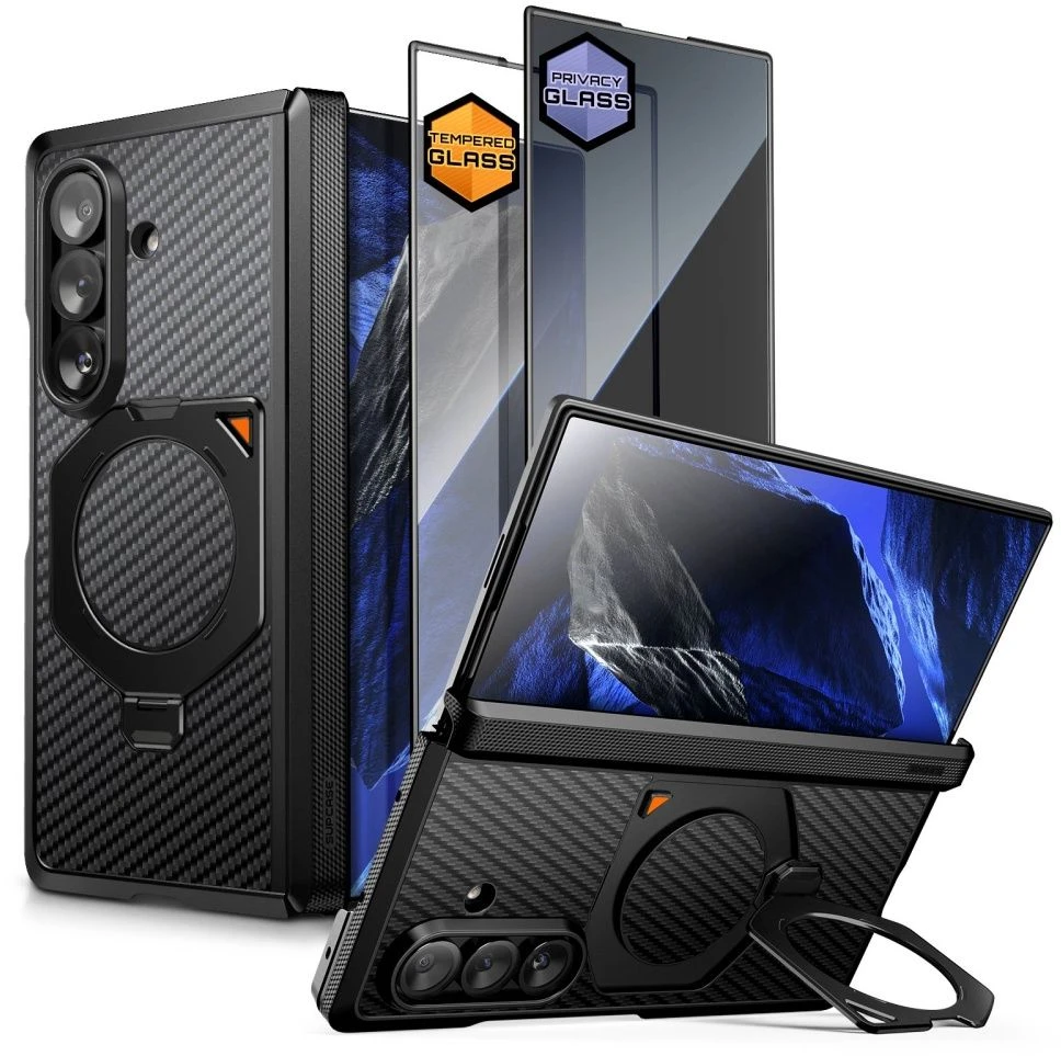 Dėklas SUPCASE UB AERO MAGSAFE 2-SET GALAXY Z FOLD 8 ULTRA ARAMID Juodas