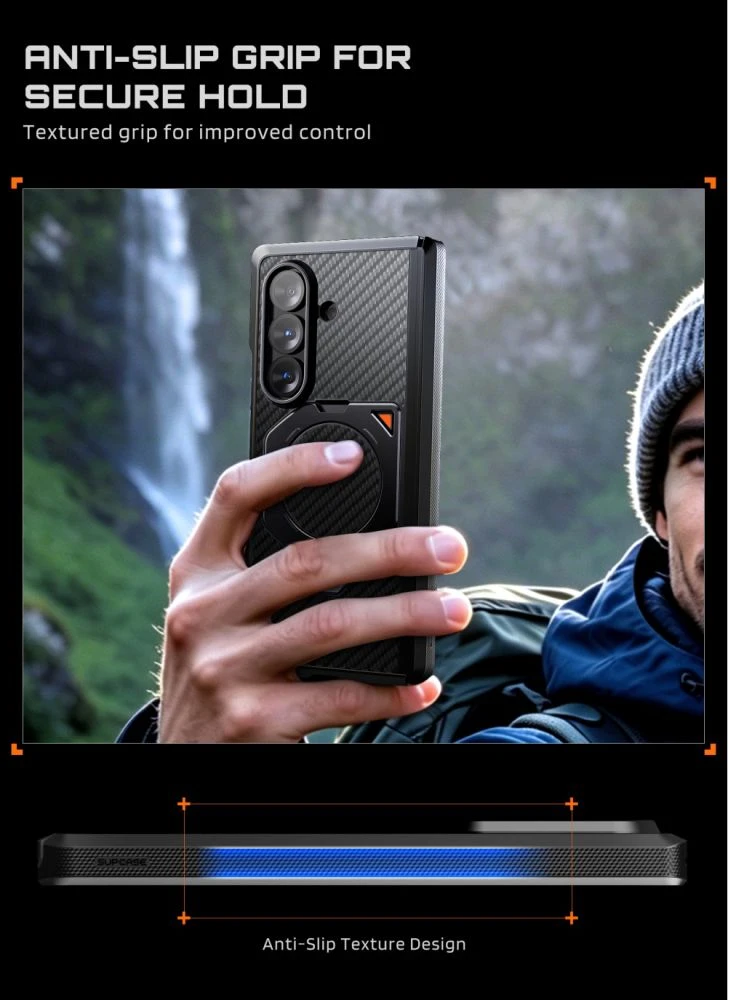 Dėklas SUPCASE UB AERO MAGSAFE 2-SET GALAXY Z FOLD 8 ULTRA ARAMID Juodas