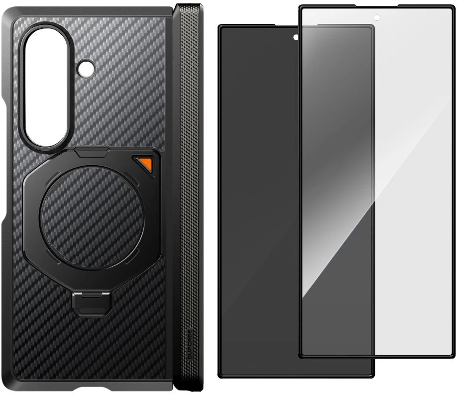 Dėklas SUPCASE UB AERO MAGSAFE 2-SET GALAXY Z FOLD 8 ULTRA ARAMID Juodas