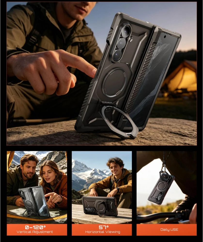 Dėklas SUPCASE UB GRIP MAG MAGSAFE 2-SET GALAXY Z FOLD 8 Juodas