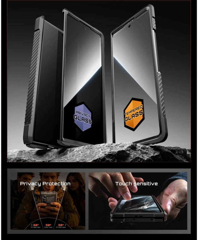 Dėklas SUPCASE UB GRIP MAG MAGSAFE 2-SET GALAXY Z FOLD 8 Juodas