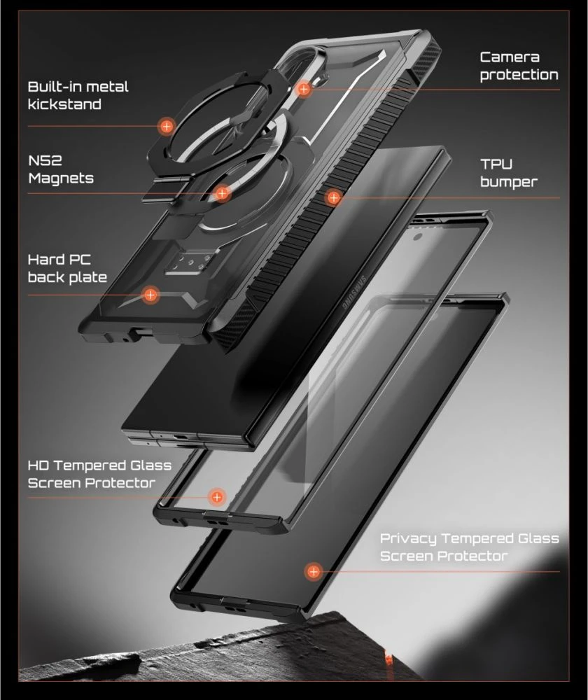Dėklas SUPCASE UB GRIP MAG MAGSAFE 2-SET GALAXY Z FOLD 8 Juodas