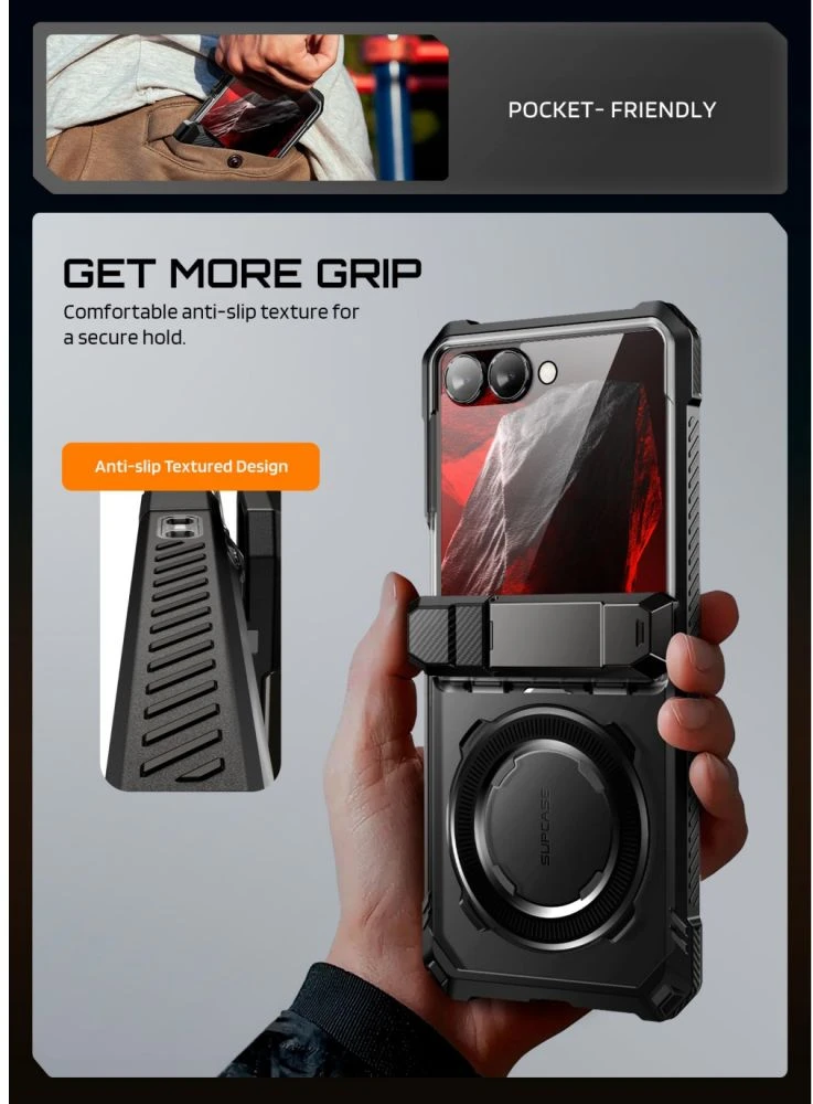 Dėklas SUPCASE UB GRIP MAG MAGSAFE GALAXY Z FLIP 8 Juodas