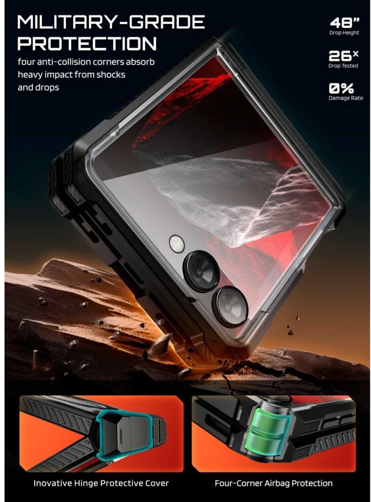 Dėklas SUPCASE UB GRIP MAG MAGSAFE GALAXY Z FLIP 8 Juodas
