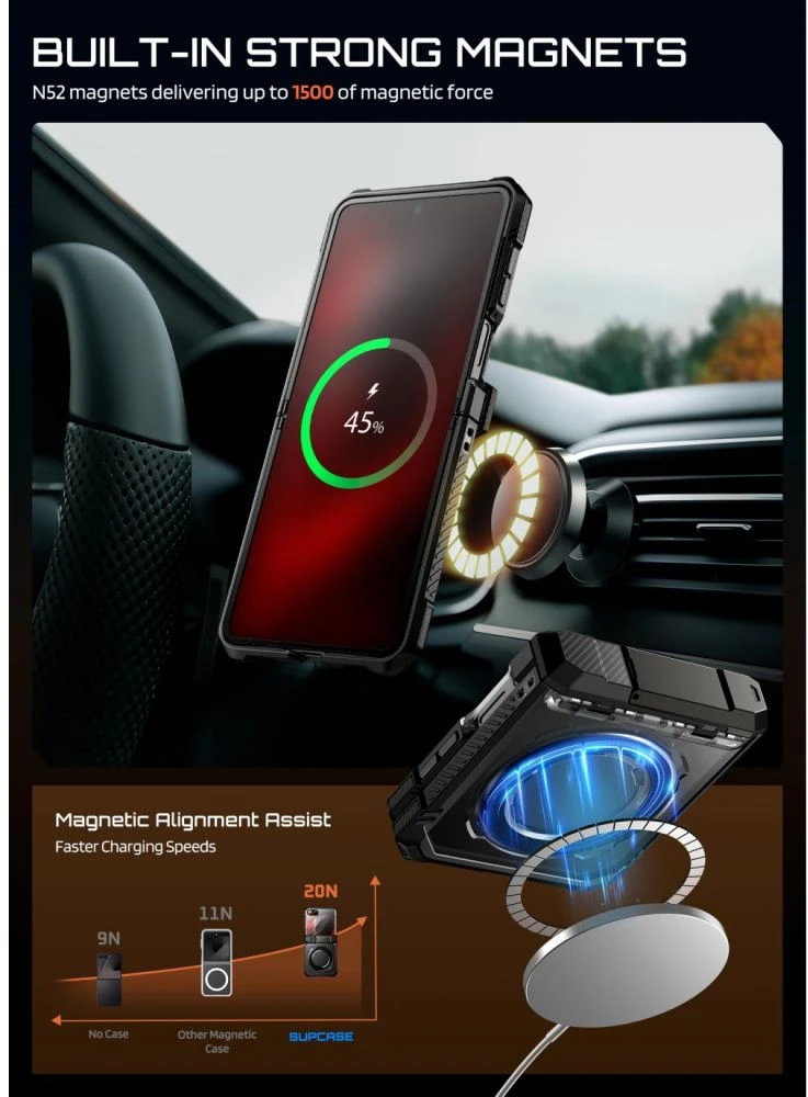 Dėklas SUPCASE UB GRIP MAG MAGSAFE GALAXY Z FLIP 8 Juodas