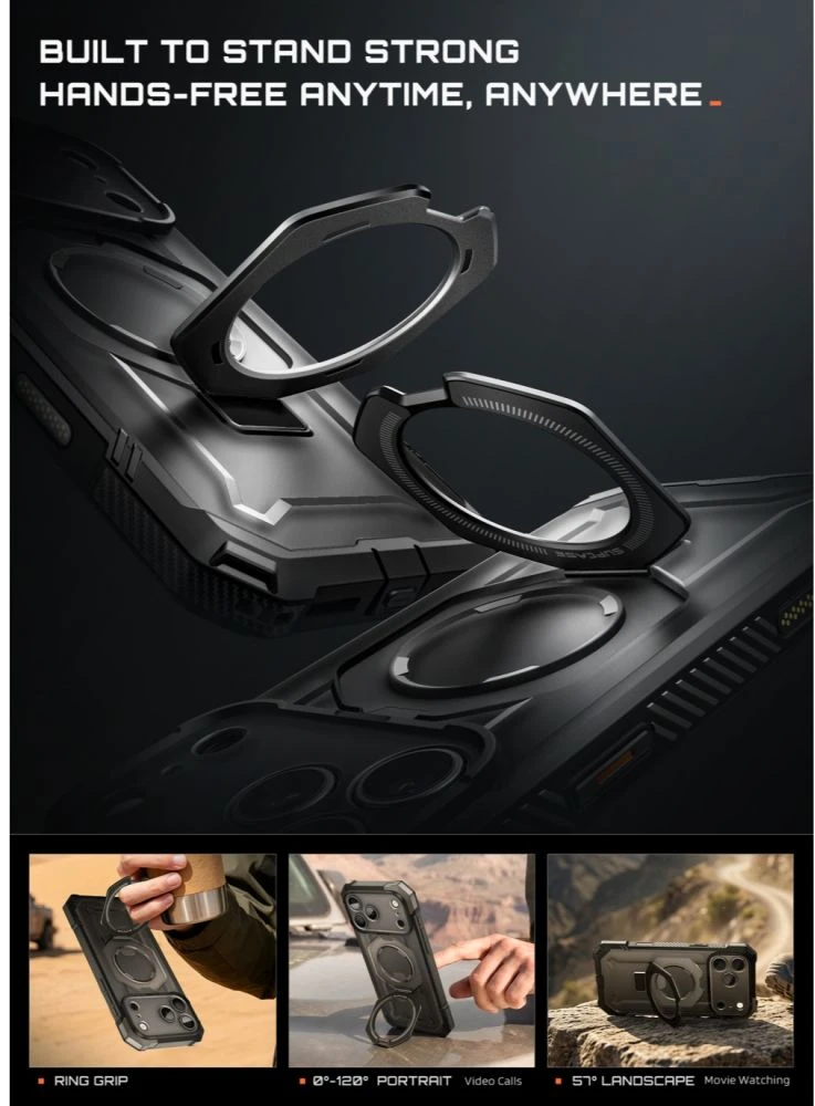 Dėklas SupCase UB GRIP MAG MagSafe iPhone 17 Pro / 18 Pro Juodas