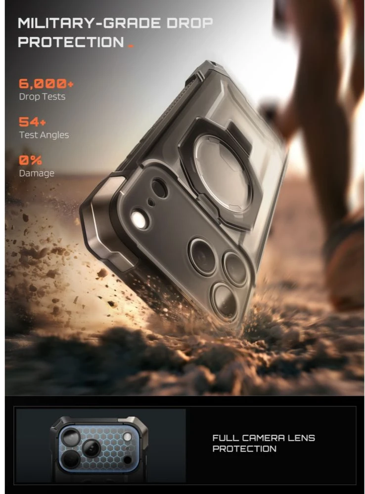 Dėklas SupCase UB GRIP MAG MagSafe iPhone 17 Pro / 18 Pro Juodas