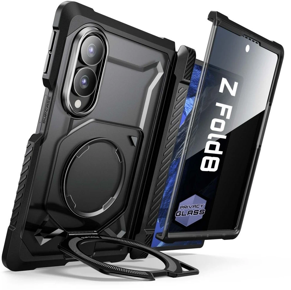 Dėklas SupCase UB GRIP MAG MagSafe Samsung Galaxy Z FOLD 8 PRIVACY STIKLAS Juodas