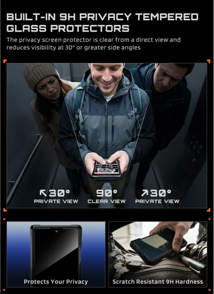 Dėklas SupCase UB GRIP MAG MagSafe Samsung Galaxy Z FOLD 8 PRIVACY STIKLAS Juodas